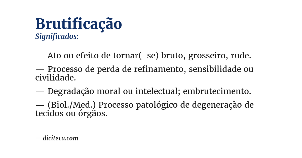 Significado de brutificação