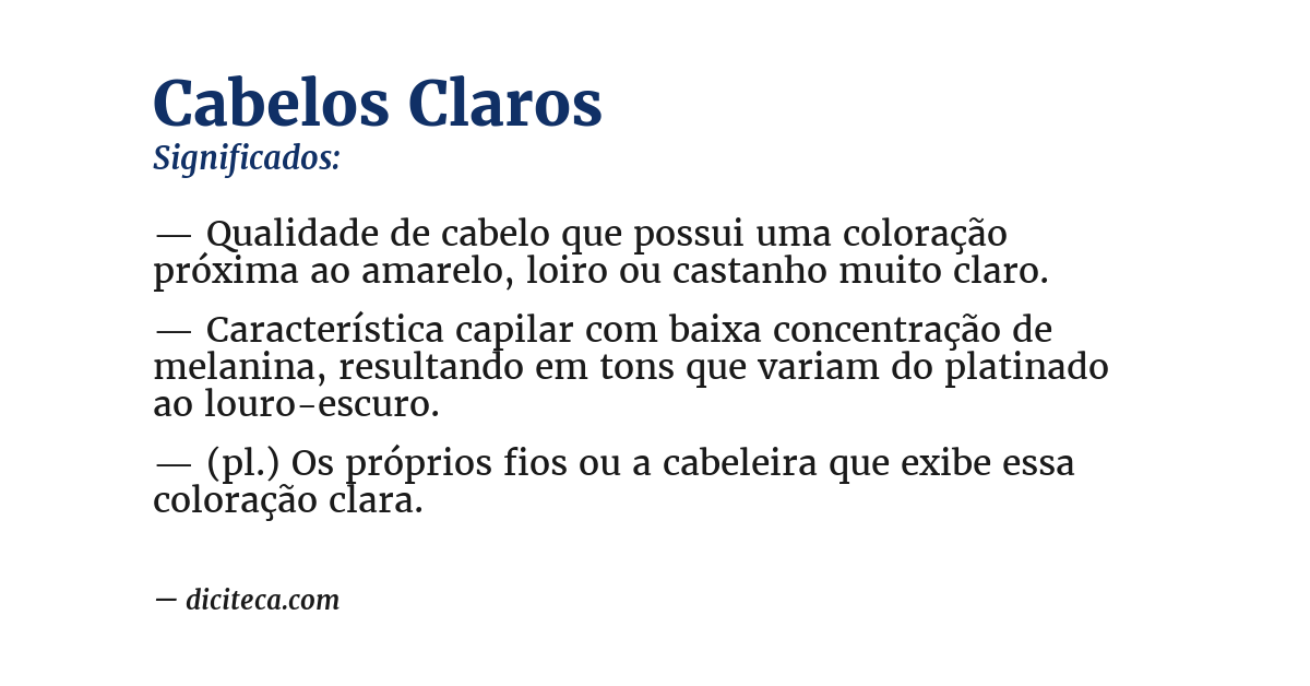 Significado de cabelos claros