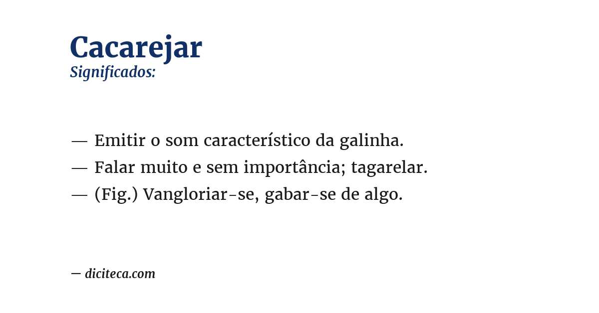 Significado de cacarejar