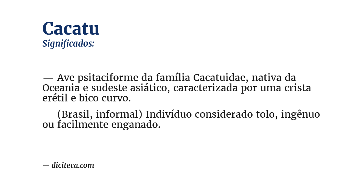 Significado de cacatu