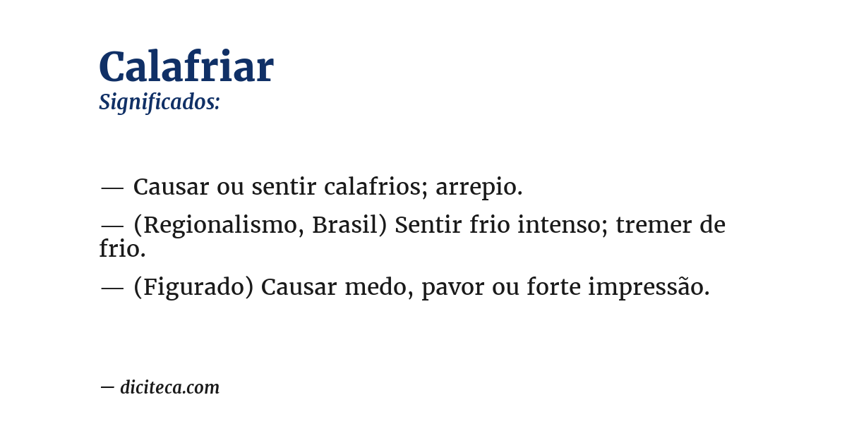 Significado de calafriar