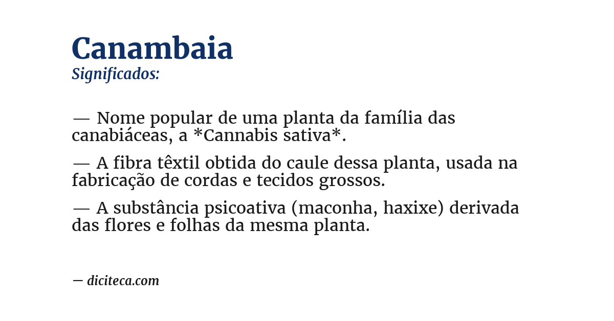 Significado de canambaia