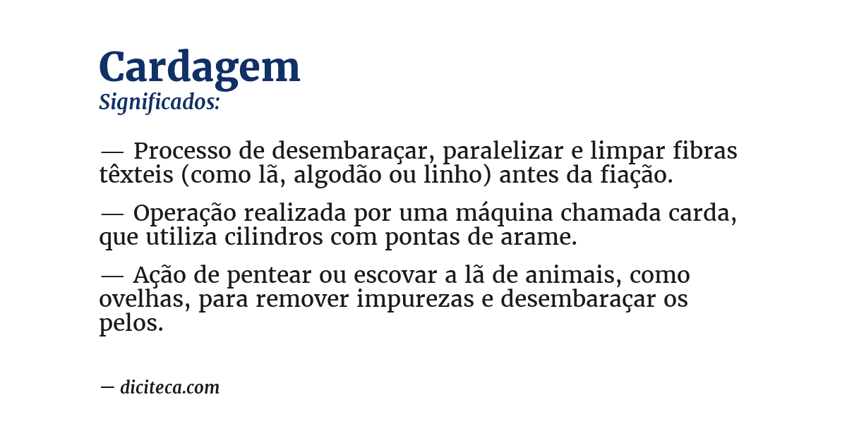 Significado de cardagem