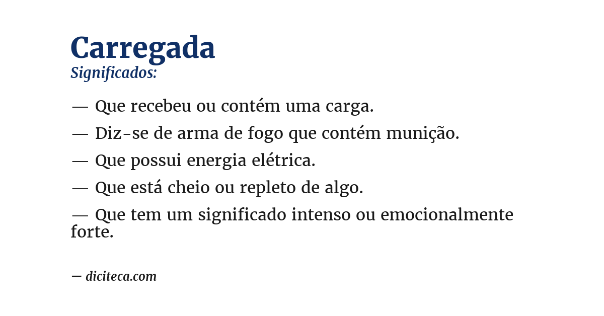 Significado de carregada