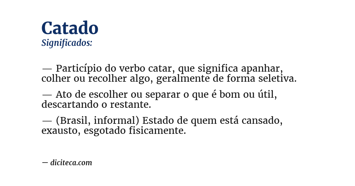 Significado de catado