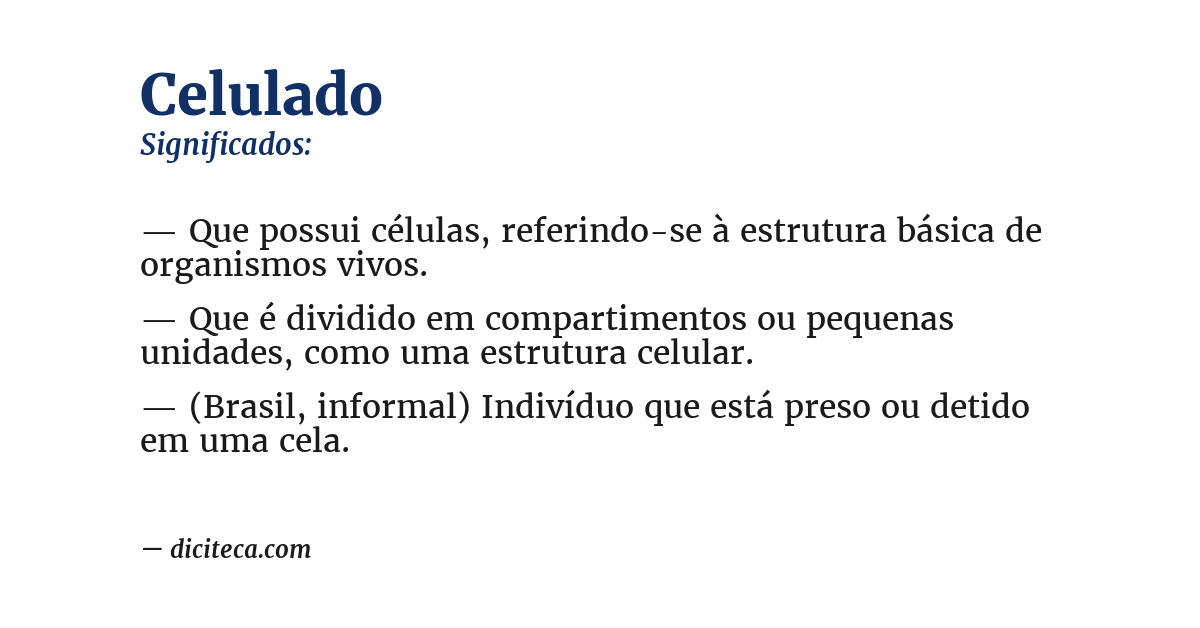 Significado de celulado