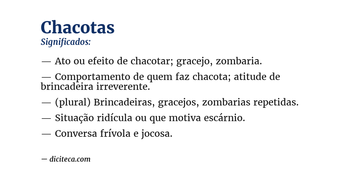 Significado de chacotas