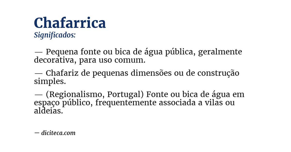 Significado de chafarrica