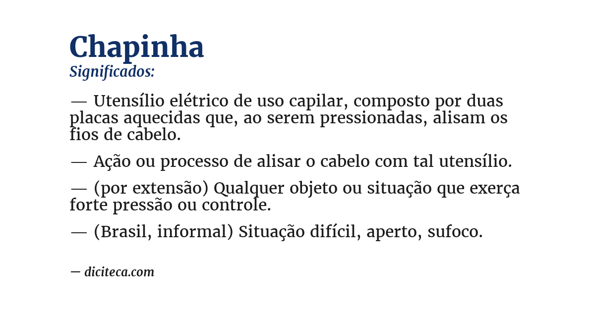 Significado de chapinha