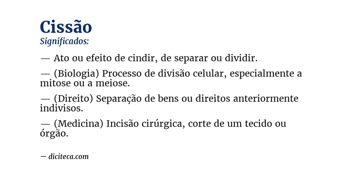 Significado de cissão