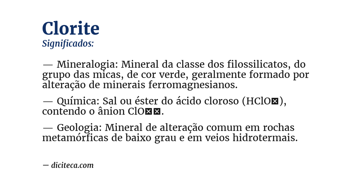 Significado de clorite