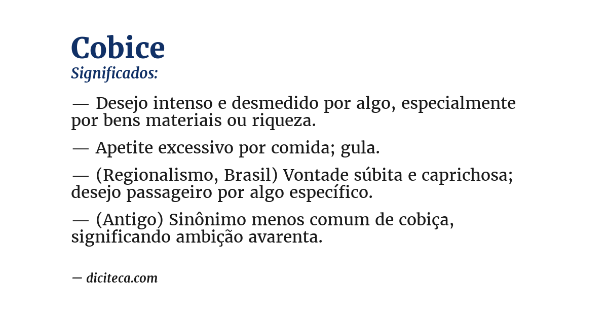 Significado de cobice