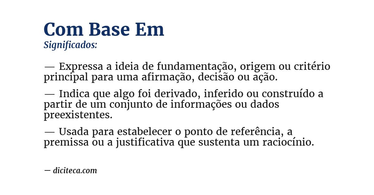 Significado de com base em