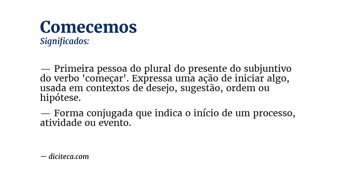Significado de comecemos
