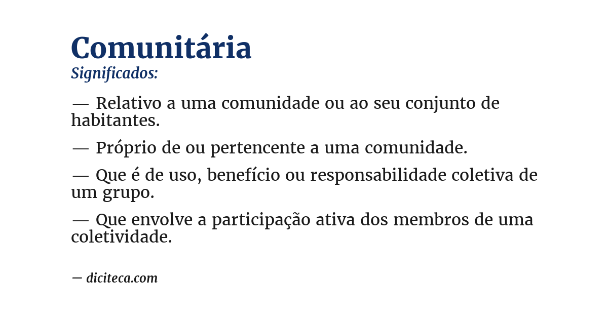 Significado de comunitária