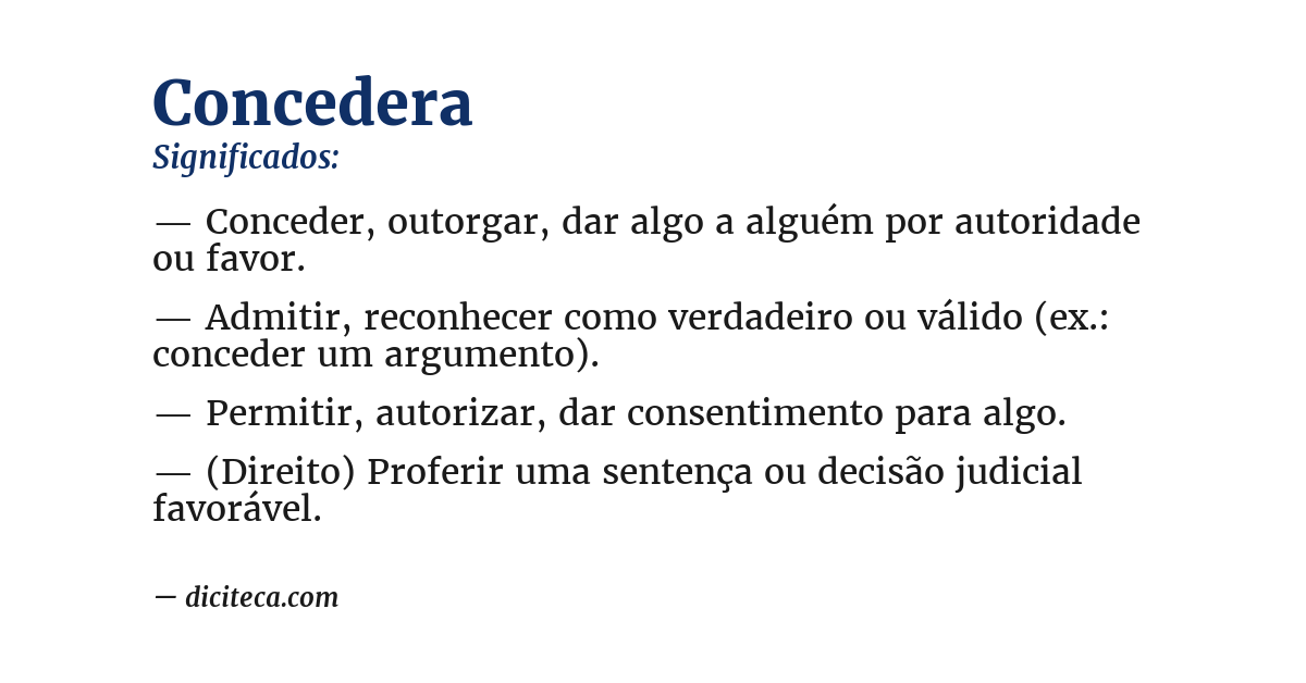 Significado de concedera