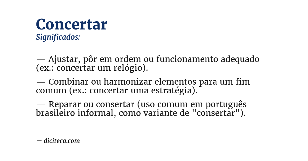 Significado de concertar