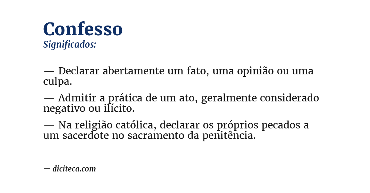 Significado de confesso