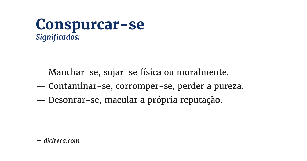 Significado de conspurcar-se