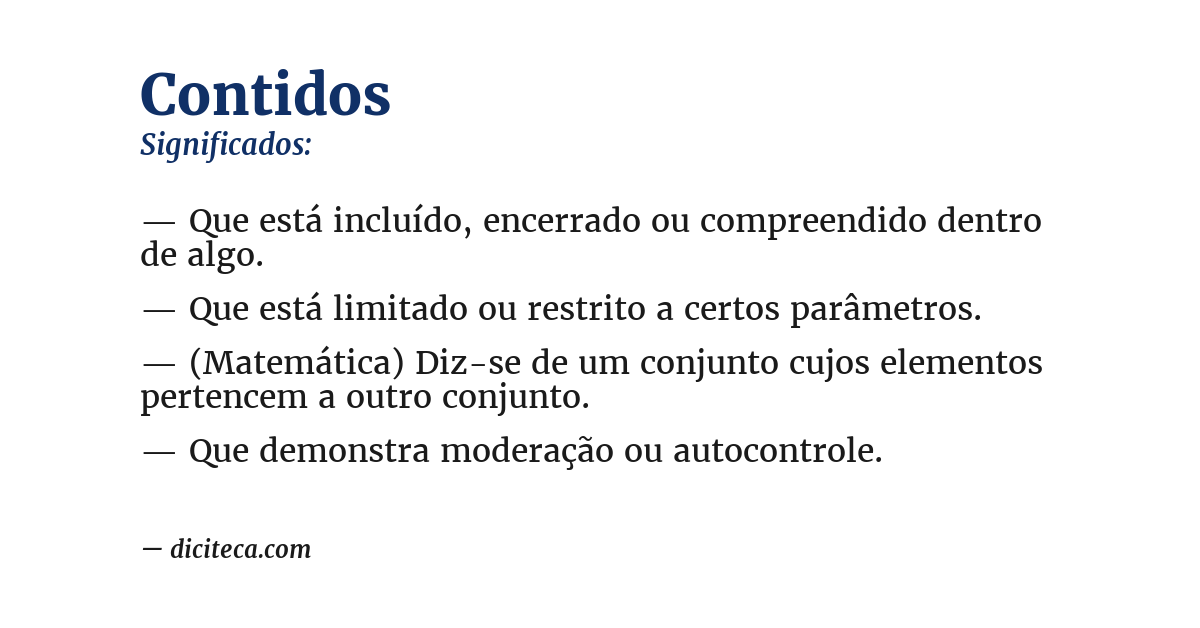 Significado de contidos