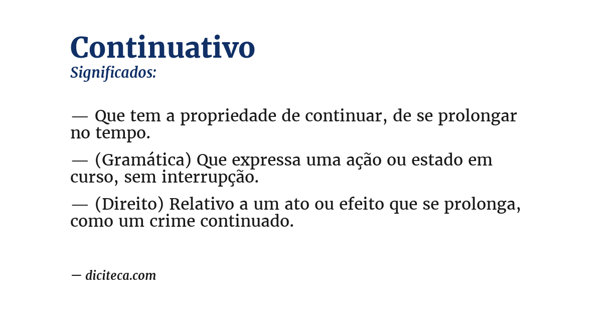 Significado de continuativo