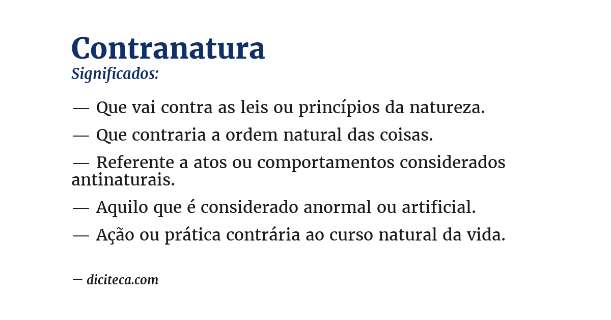 Significado de contranatura