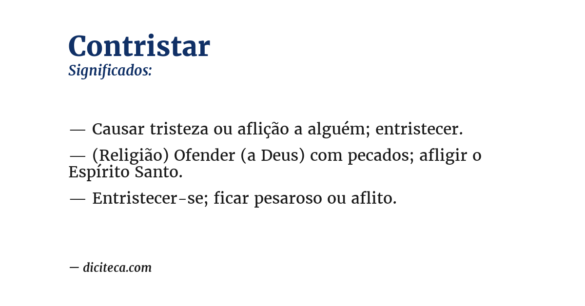 Significado de contristar