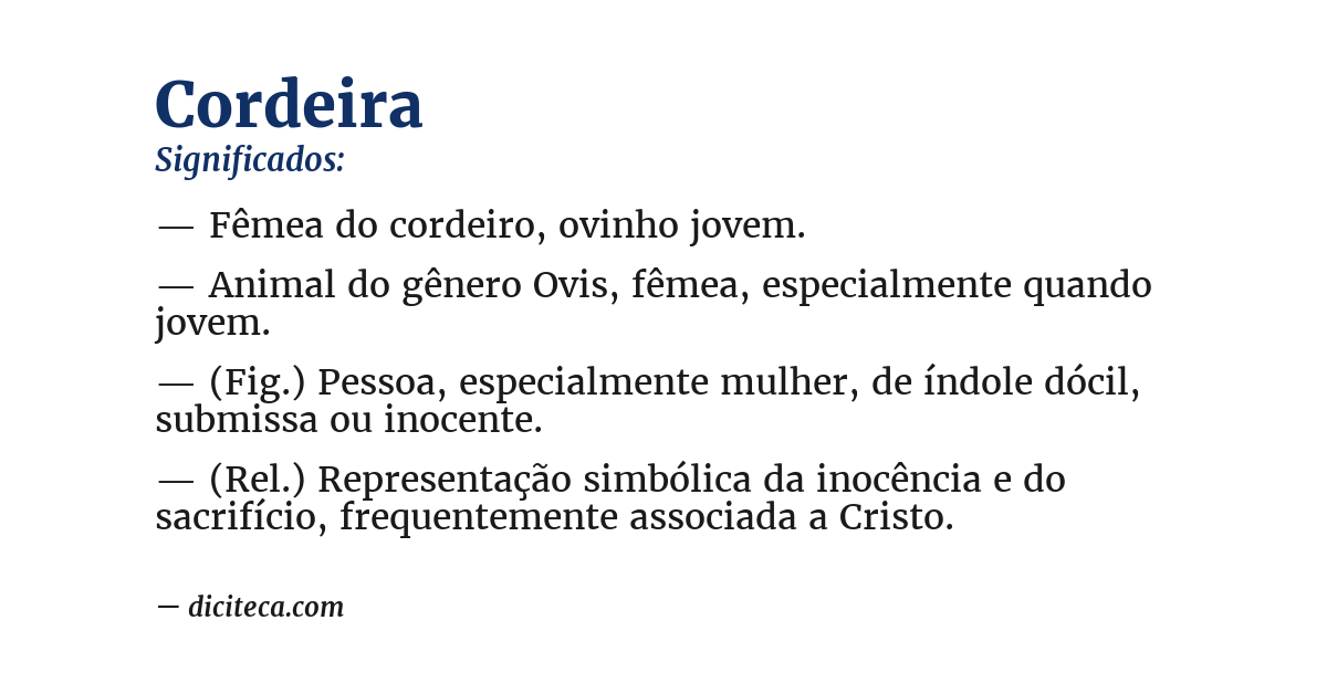 Significado de cordeira