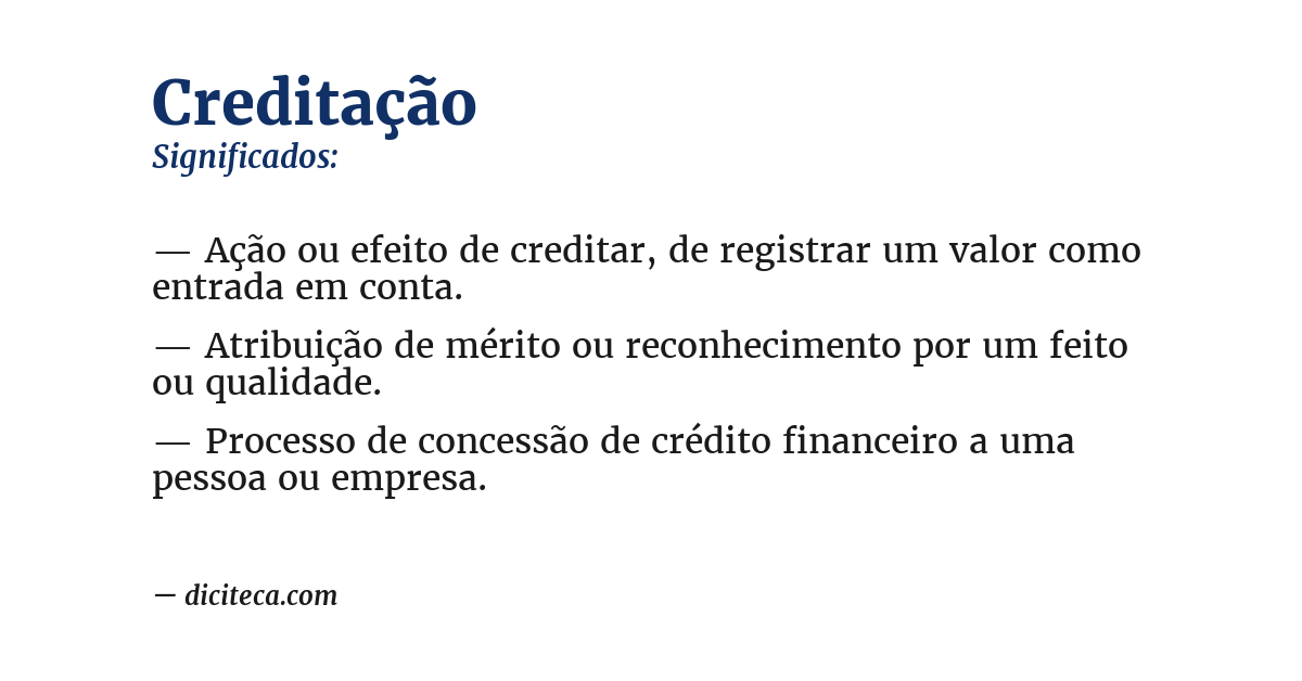 Significado de creditação