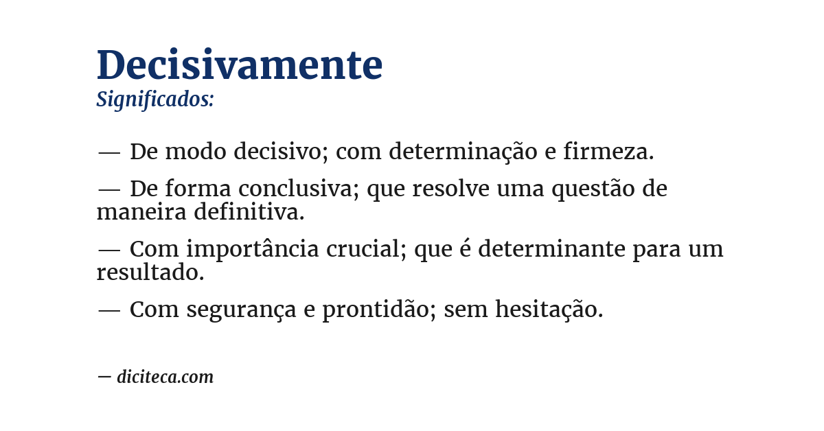 Significado de decisivamente