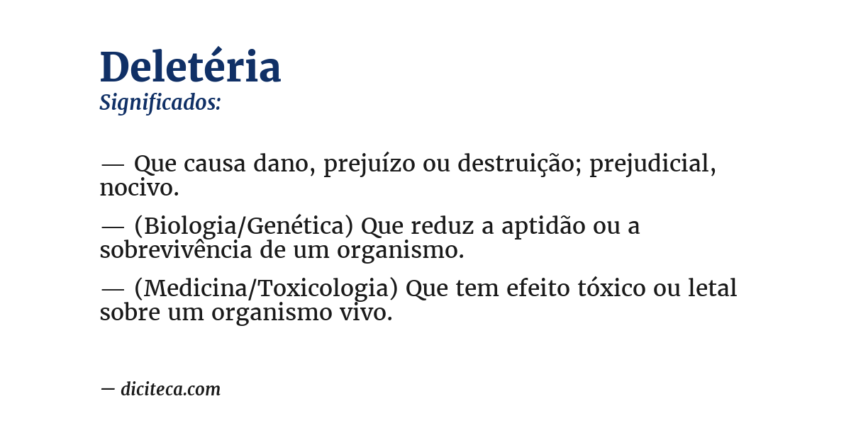 Significado de deletéria
