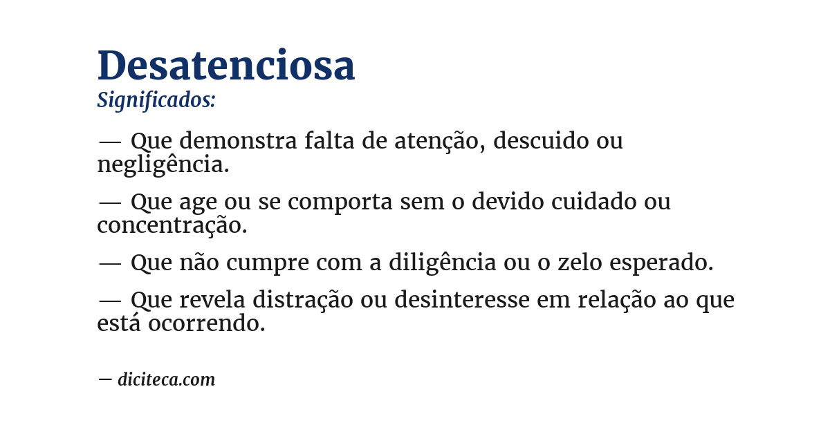 Significado de desatenciosa