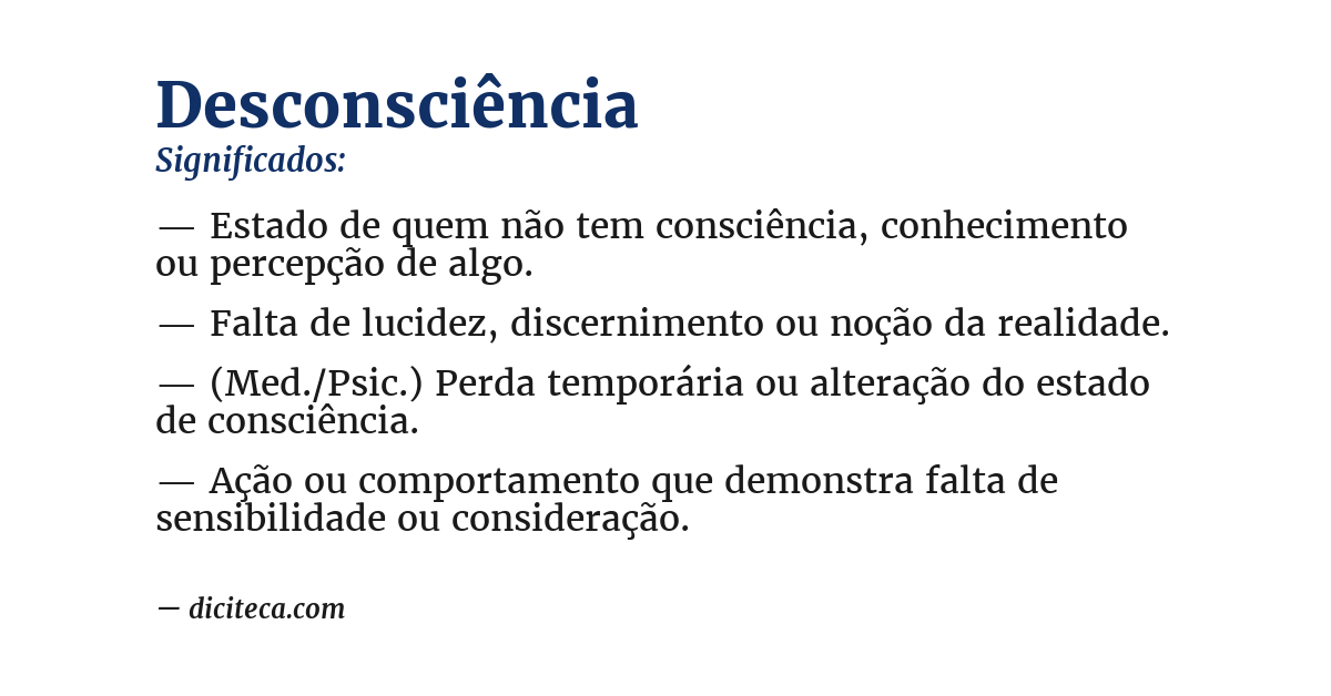 Significado de desconsciência
