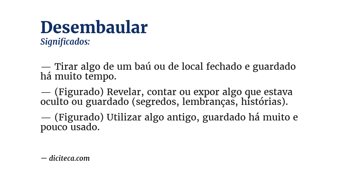 Significado de desembaular