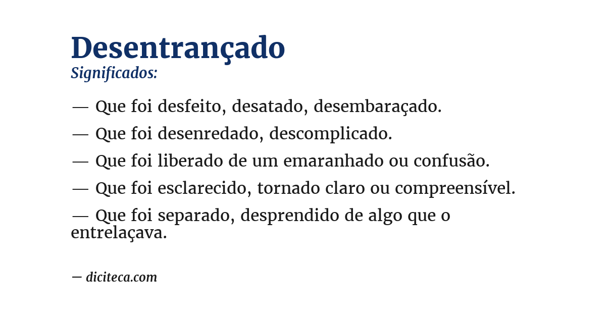 Significado de desentrançado