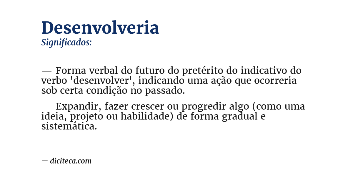 Significado de desenvolveria