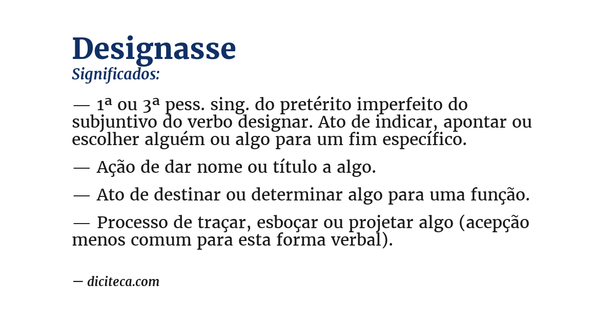 Significado de designasse