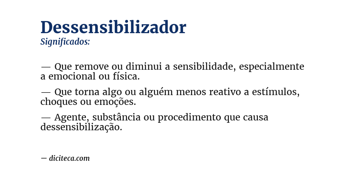 Significado de dessensibilizador