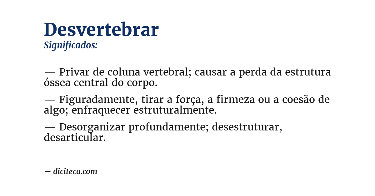 Significado de desvertebrar