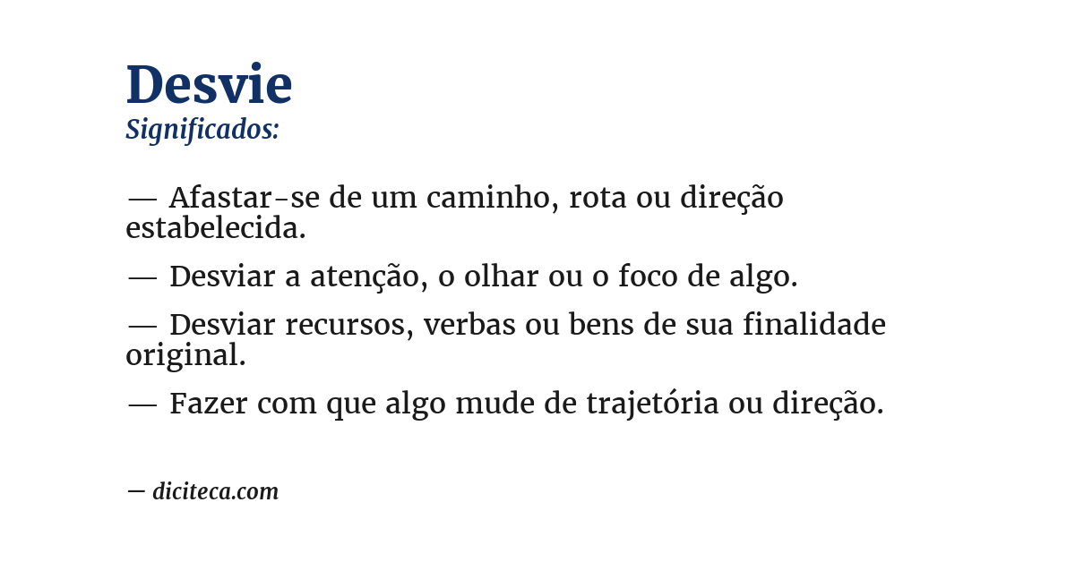 Significado de desvie