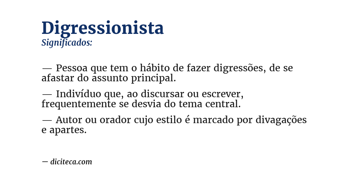 Significado de digressionista