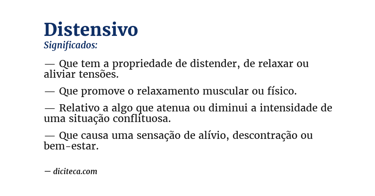 Significado de distensivo