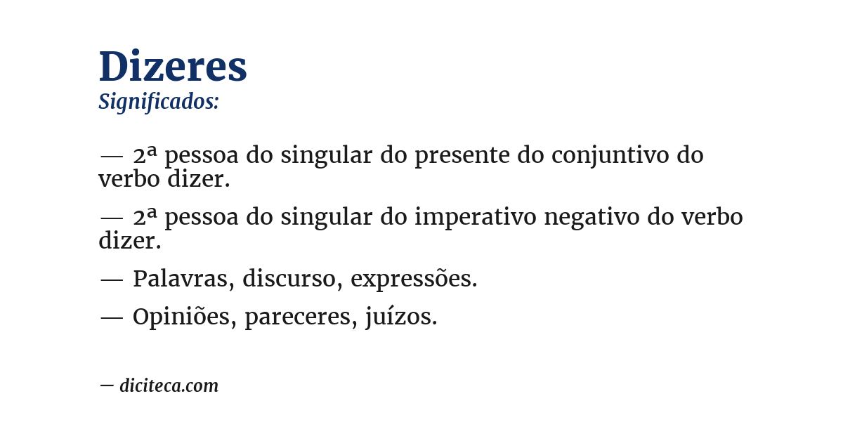 Significado de dizeres