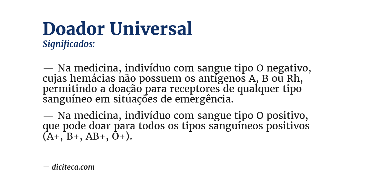 Significado de doador universal