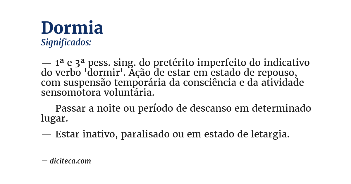 Significado de dormia