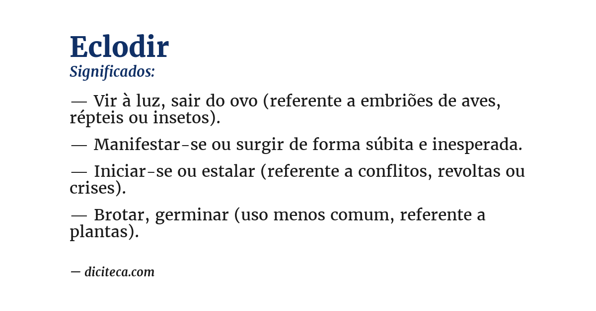 Significado de eclodir