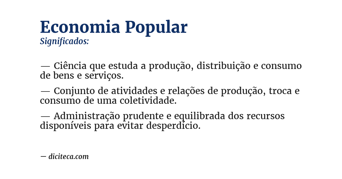 Significado de economia popular