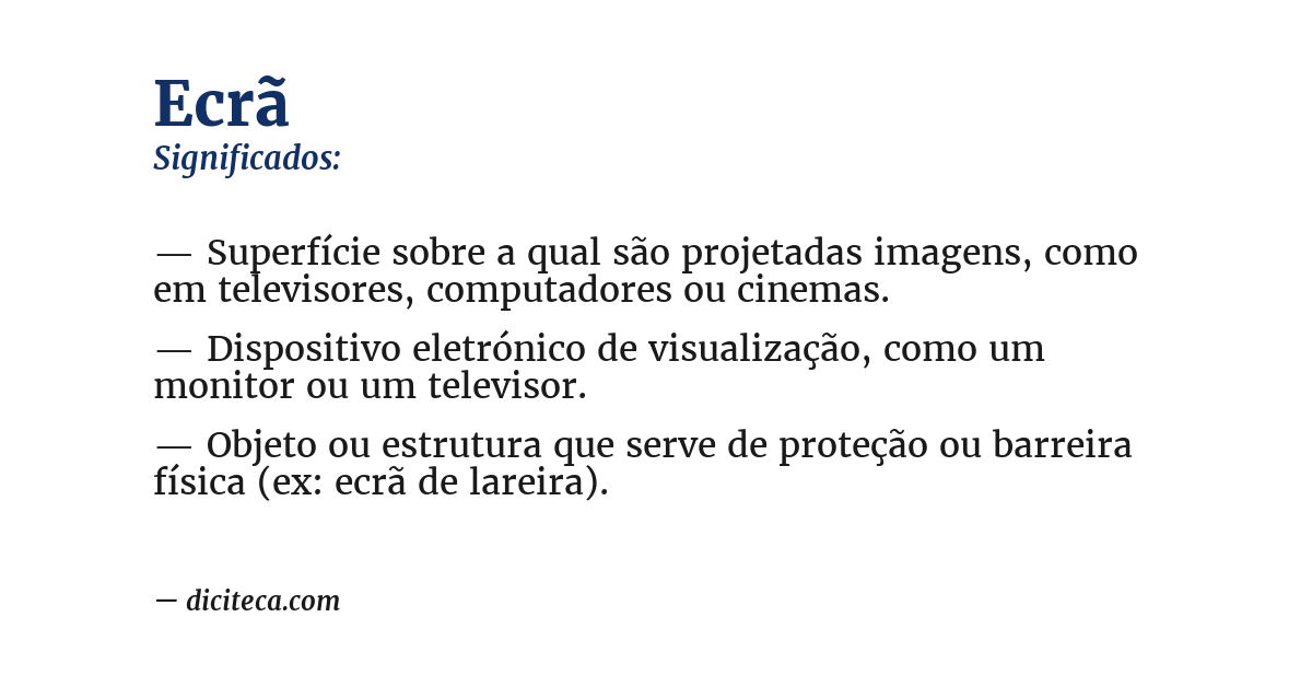 Significado de ecrã