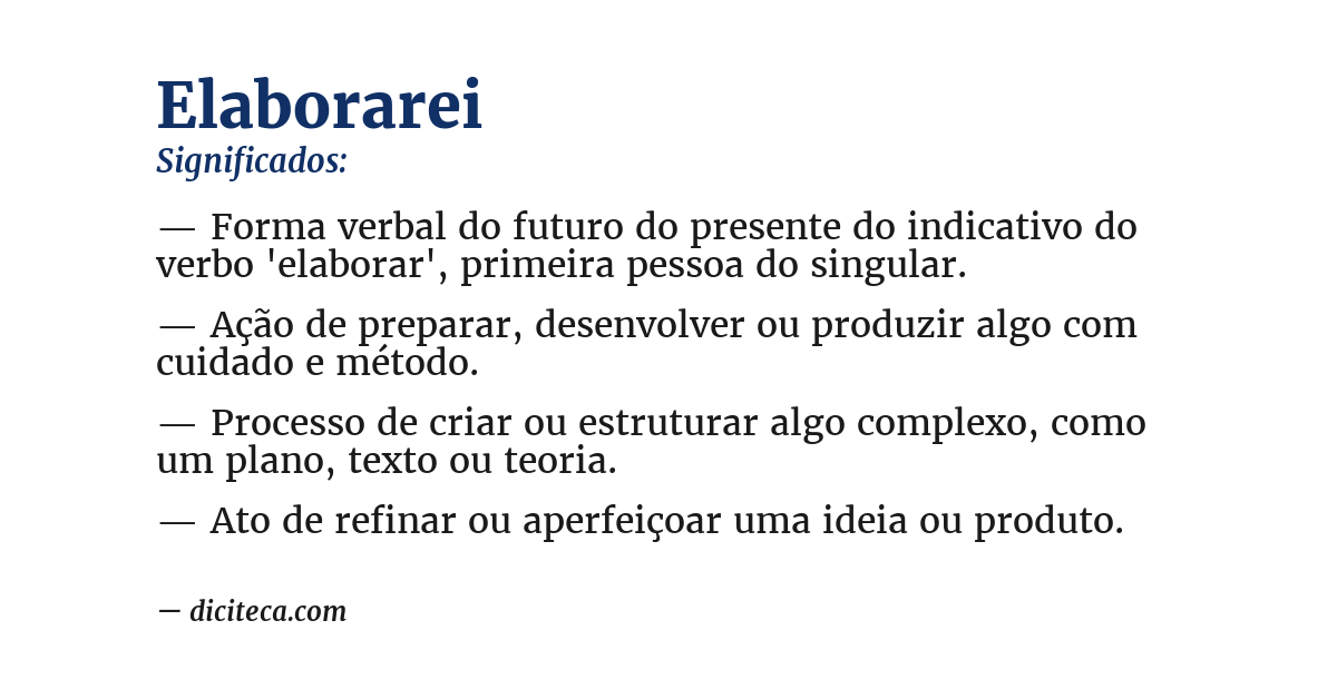 Significado de elaborarei