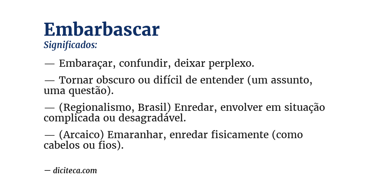 Significado de embarbascar